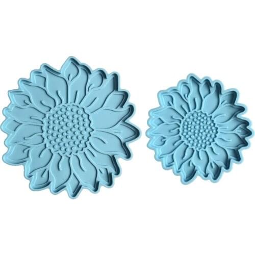 Sun Flower Coaster Epoxy Resin Mold Sunflower Cup Mat Silicone Mould DIY Crafts Ornaments Home Decorations Casting Tools