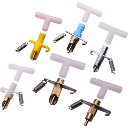 100 sets Rabbit Nipple Drinkers Pet Cage Drinker Spring Tee Fixed Installation Domestic Poultry Feeding Breeding Incubator Shop