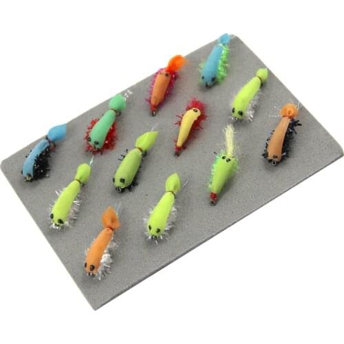 12pcs Shrimp Fishing Flies Fly Fishing Lures Trout Salmon Artificial Baits Perfect design and bright colors