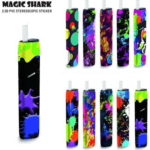 Magic Shark Colorful Painting Sticker For IQOS3 Multi IQOS 3 Multi E Cigarette Accessories Protective Skin Case Cover