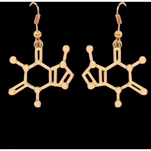 2015 Fashion Creativity Earrings Chemical Formulas Earrings For Girls Wholesale 12pairs/lot Gold/Silver/Opion