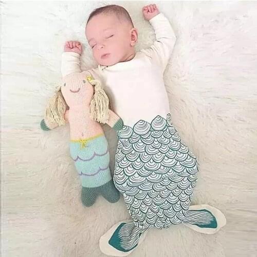 Newborn Baby Sleeping Bag Romper Clothing Infants Jumpsuit to Anti-kick Long Sleeves Cute Fish Sleeping Bag Sleeping Clothes