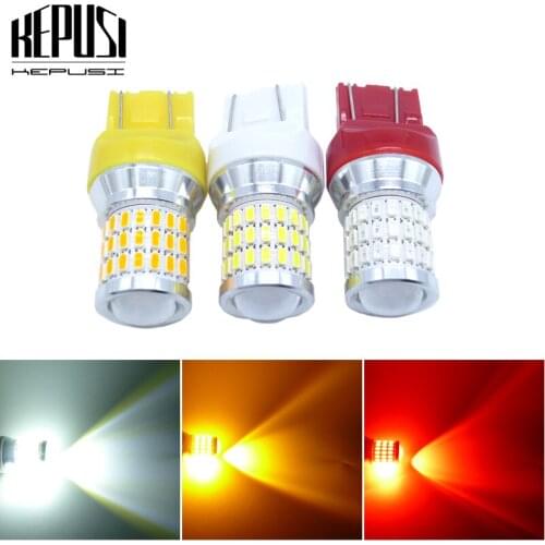 2x T20 7443 7444 W21/5W LED Light For Lada Kalina Granta Vesta DRL LED Bulbs 12V 24V White Red Yellow Super Bright 3014 SMD