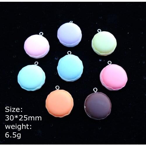 TBAEW Kawaii Macaron Charms Bracelets Necklace Earring Jewelry Making Flat Back Cabochon Pendants