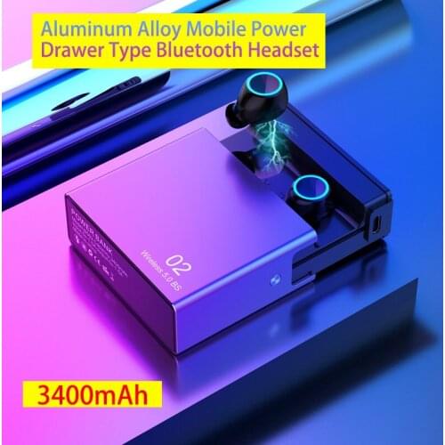 BS02 TWS Bluetooth 5.0 Earphones 3600mAh Charging Box Wireless Headphone HIFI Sound Sports Waterproof Earbuds Headsets With Mic