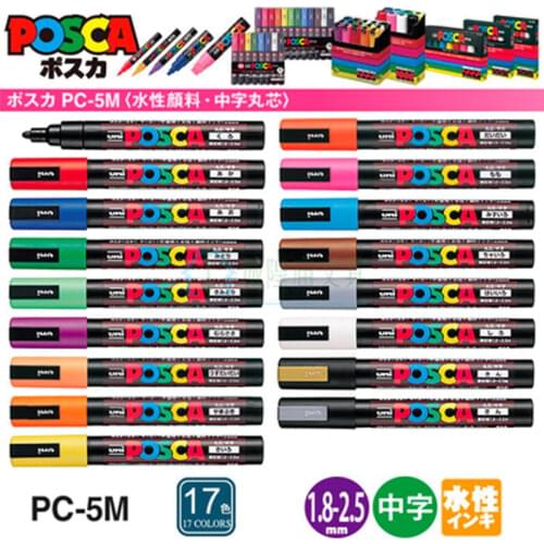 Uni-ball Posca PC-5M Medium Bullet Tip Marker Pens for Drawing School Office Writing Supplies 1Pcs