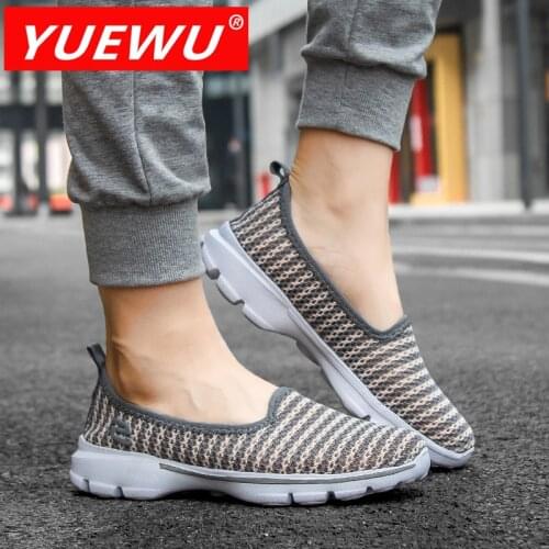 YUEWU Womens Summer Mesh Surface And Ventilation Round Head Casual Shoes Lithe High Elasticity Sneakers