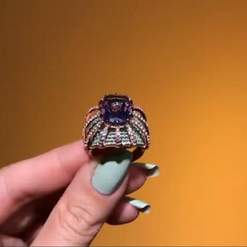 925 Sterling Silver Ring For Woman Luxury Jewellery Royal Fashion Handmade Gemstone Ring Stylish Vintage Female Made in Turkey