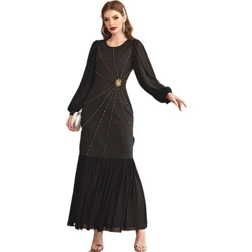 Kaftan Abaya Dubai Abayas Women Islam Clothing Muslim Fashion Dress Long Sleeve Pakistani African Mesh Dresses European Vestidos