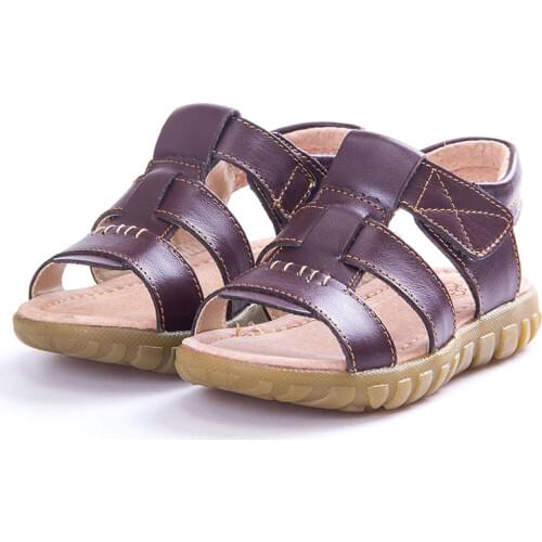 1- 5 6 7 8 9 10 11 12 Years Baby Teens Boys Children School Summer Genuine Leather Sandal Shoes For Boys Beach Brown Sandals New