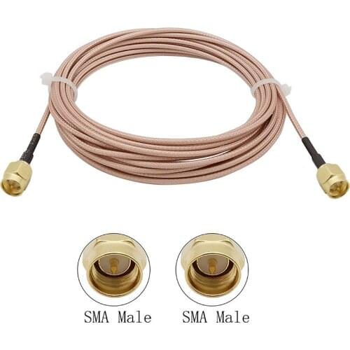 1Pcs SMA Male Plug to SMA Male Plug Connector RG316 Cable RF Coaxial Jumper Pigtail Cables for Radio FPV Antenna
