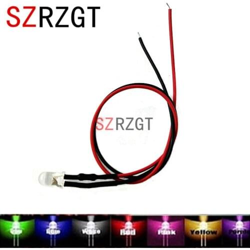 100pcs lot 20cm Pre Wired 3mm 5mm LED Light Lamp Bulb Prewired Emitting Diodes For DIY Home Decoration DC12V