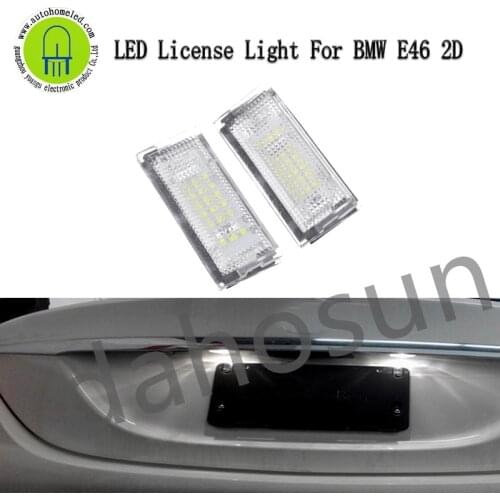 2Pcs Dahosun Car Error Free White LED Number License plate Lamps Light For BMW 3 Series E46 2D 3M Facelift 1998-2003 1999-2002