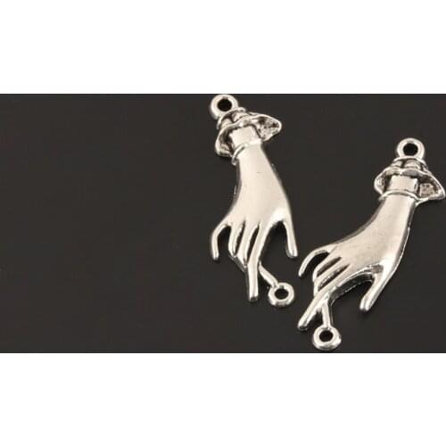 20pcs Silver Color Cute Baby Hand Charms Elegant Pendant For DIY Handmade Jewelry Making Accessory