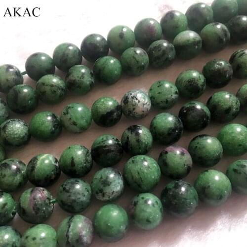 3strands/set 8mm natural ruby in zoisite smooth round loose beads for diy making
