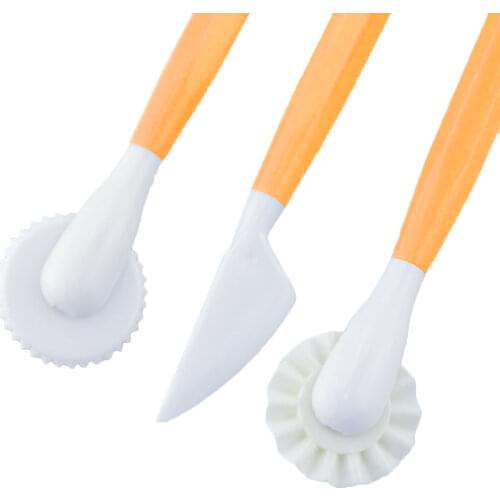 3Pcs Fondant Fondant Carving Tools Engraving Group Molding Knife Crimson Pen Caramel Carving Tools Carving Pen Cake Baking Tools