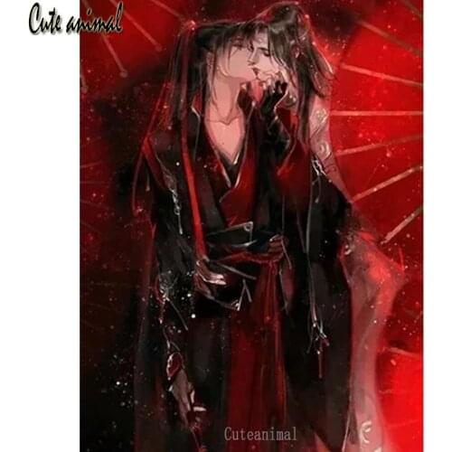 5D diamond painting full square drill Diamond embroidery Japanese anime lover umbrella Diamond painting diy diamond mosaic gift