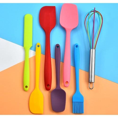 7PCS Silicone Kitchen Utensil Set Professional Cooking Utensil Baking Utensil Non-stick Spatula Shovel Kitchen Tool Accessories