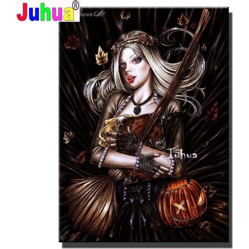 Handicraft diy diamond painting fantasy Woman 5D,Gothic witch art,cross stitch,full Round diamond embroidery,mosaic