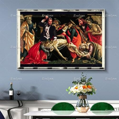 Pulp Fiction Aluminium Poster Movie Collage Mixed Lamentation Over The Dead Christ Art Prints Home Decor Canvas Floating Frame