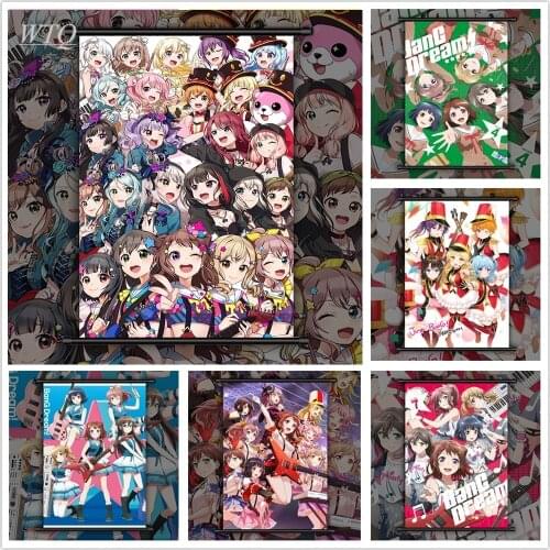 Anime Posters BanG Dream! Anime Manga Canvas Painting Wall Decor Posters Wall Art Picture for Living Room Decor Home Decor