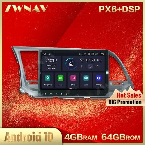 4+64G Android 10.0 Car GPS Multimedia Player For HYUNDAI Elantra 2016-2019 Car DVD Navigation Radio Video Audio Car Player 2 din
