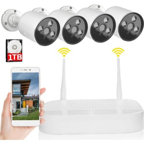 SDETER 4CH Wireless Security Camera System Video Surveillance Cameras With Wifi 3MP HD CCTV DVR Kit H.265+ Warterproof