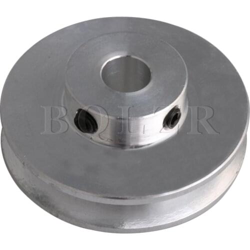 BQLZR 41x16x8MM Silver Aluminum Alloy Single Groove 8MM Fixed Bore Pulley for Motor Shaft 3-5MM PU Round Belts