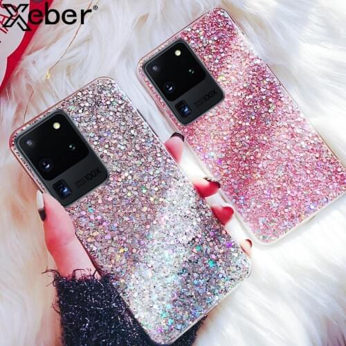 Glitter Sequin Phone Case For Samsung Galaxy S20 FE Note 20 Ultra A70 A51 S10E S10 Lite S8 S9 Plus A21 A41 A11 Shiny Candy Cover