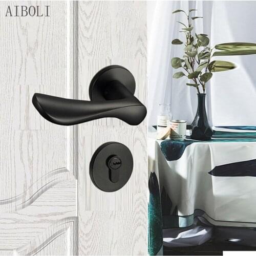 Black Mute Interior Door Handle Bedroom Door Lock Inner Door Lock Large 58 Split Lock Handle Lock Room Door Lock