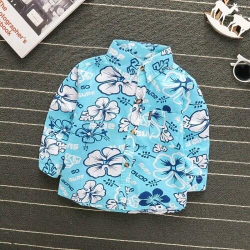 Children Shirt Clothes Spring Shirts 1-2-3-4-5Y kids Boy Long Sleeve Tees Tops Kids Cotton Shirt