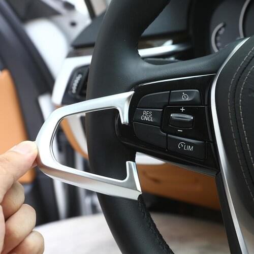For BMW 5 Series G30 2017-2019 Car-Styling ABS Chrome Interior Steering Wheel Button Frame Trim for BMW X4 G02 2018