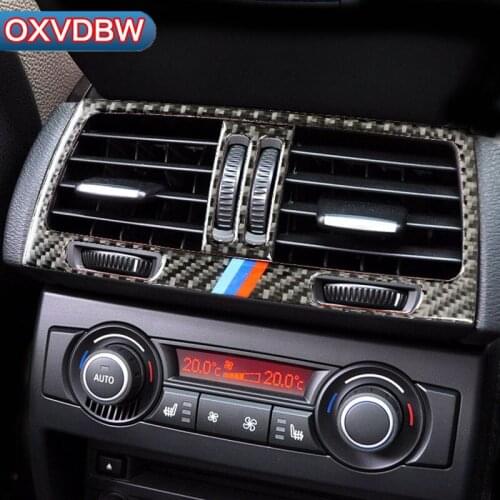 For BMW x5 x60 e70 e71Accessories Interior Carbon Fiber Rear Air Condition Vent Cover Trim Outlet Decor Car Styling Stickers