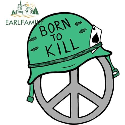 EARLFAMILY 13cm x 10.6cm for Born To Kill Car Stickers Trunk Windshield Windows Laptop Decal Occlusion Scratch Decoration