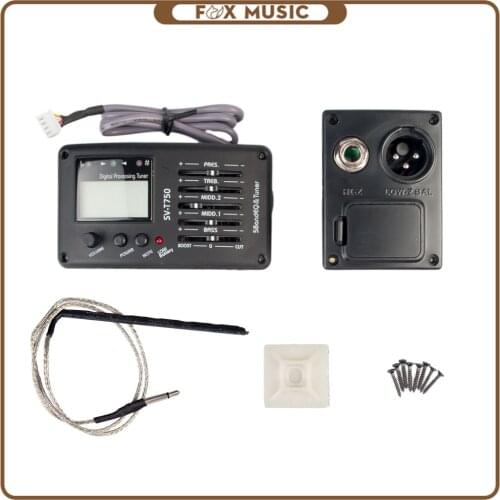 Guitar EQ SV-T750 5 Band EQ Equalizer with Tuner Guitar Pickup Acoustic Guitar Bass EQ Preamp W/ Digital Procedding Tuner