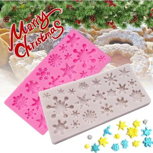 Sugarcraft Christmas Snowflake Silicone Mold Fondant Mold Cake Decorating Tools Chocolate Gumpaste Mold Baking tools 2