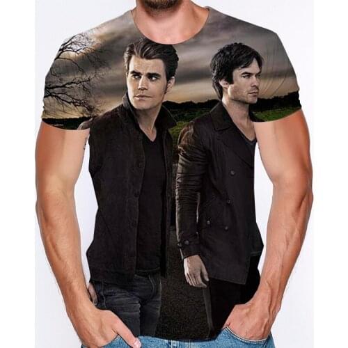 The Vampire Diaries t shirt Chronicles Vampire 3d print t-shirt Men T shirt 90s Cool Women/Teens T-shirt Streetwear Tops
