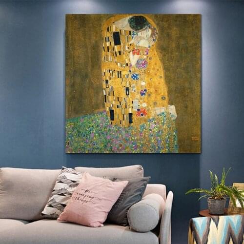 Fulfillment By Gustav Klimt Printed Oil Painting on Canvas Home Decorative Posters and Prints Wall Art Picture for Living Room