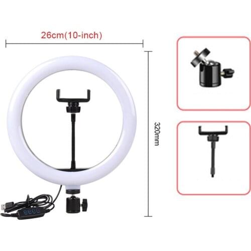 Selfie Ring Light Photography Led Rim Of Lamp With Mobile Holder Support Tripod Stand Ringlight For Live Video