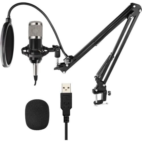 Capacitive Microphone Kit, Condenser Microphone, Live Game and Recording Live K Song Best Choice (MKF-White)