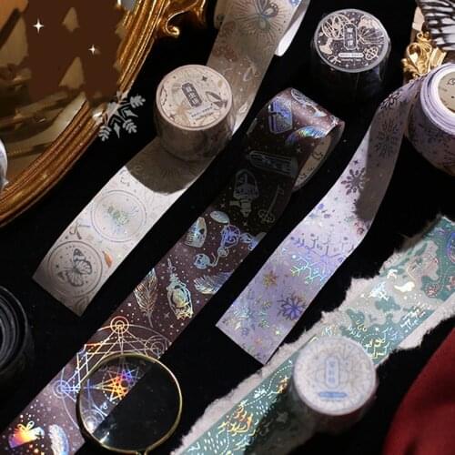 1 Pcs Starry Universe Snow Gold Foil Washi Tape 30mm Wide Japanese Masking Tape for Scrapbook Journal Planner Arts Crafts