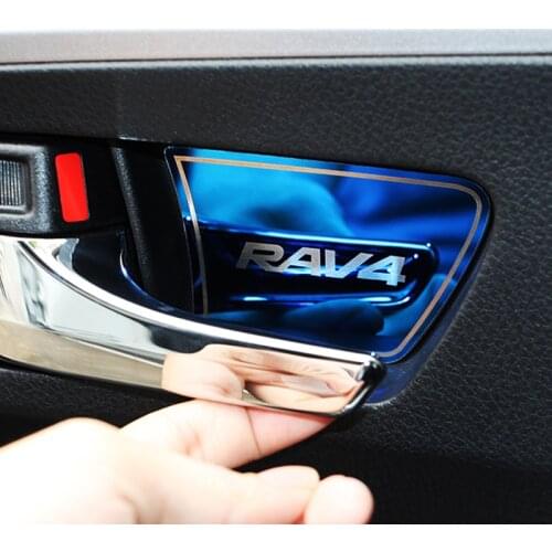 Car door bowl decorated patch interior Handle Protector Cover sticker for Toyota RAV4 2014 2015 2016 2017 2018 Accessories