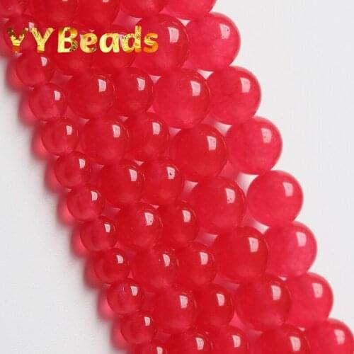 Natural Gem Stone Light Red Chalcedony Jades Loose Beads For Jewelry Making DIY Charms Bracelets 15" 4mm 6mm 8mm 10mm 12mm 14mm