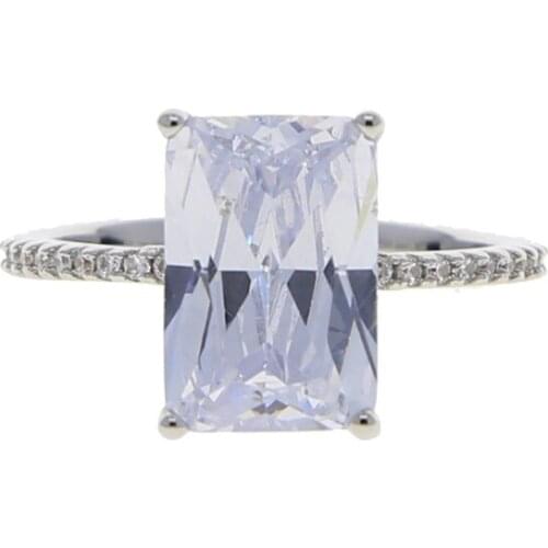 New Arrival Luxury Big Square Crystal zircon Engagement CZ finger Ring For Women Lady Wedding Anniversary Gift Jewelry Bulk