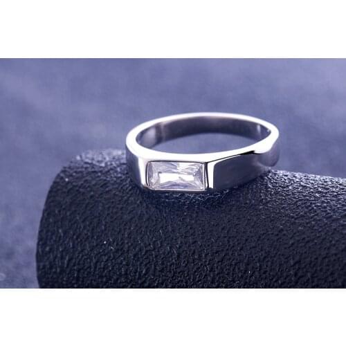 New European and American diamond ring zircon ring couple 955 sterling silver mens sterling silver ring