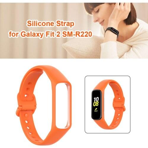 Pure Color Adjustable Silicone Replacement Watchband for Samsung Galaxy Fit 2 SM-R220 Smart Bracelet Wrist Strap With Buckles
