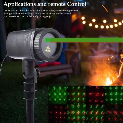 Christmas Laser Stage Lighting Effect Red and Green Sky Star Laser Projector Light for Holiday Outdoor Party New Year Decoration