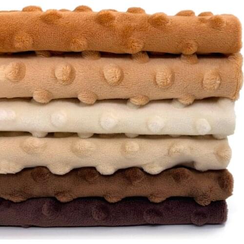 6 Pieces/Lot 45x45cm Super Soft Minky Dot Fabric For Handwork Sewing Baby Blanket Material Antipilling Plush Fabric Eco-friendly