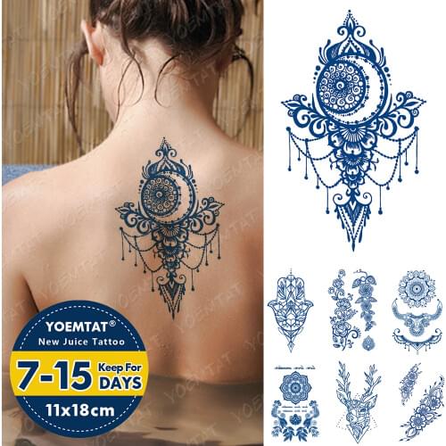 Juice Lasting Waterproof Temporary Tattoo Sticker Mandala Hand of Fatima Flash Tattoos Female Totem Ink Body Art Fake Tatto Male