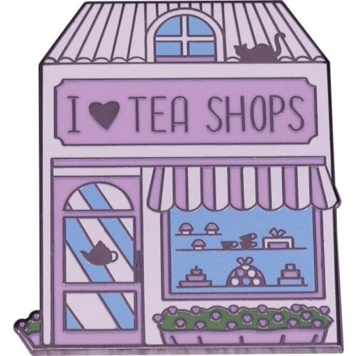 I Love Tea Shops Pin Hipster Vintage Cat Plants Succulent Brooch This is such a pretty set